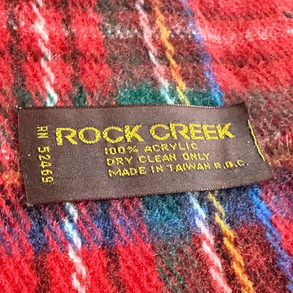 Rock Creek Red Plaid Acrylic Scarf Fringe Winter Accessory 64x12‎